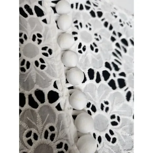 ZimmermannWomen's White Linen And Cotton-blend Guipure Lace Mini Dress L READ ! - Picture 7 of 13